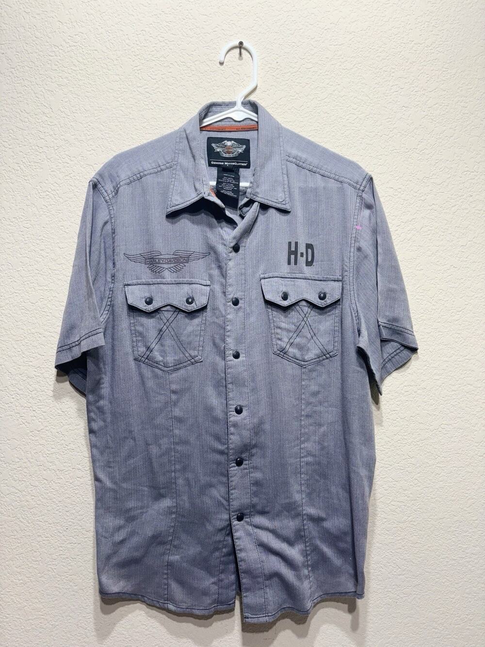 Harley Davidson Western Snap Saw Tooth Pocket Large Shirt